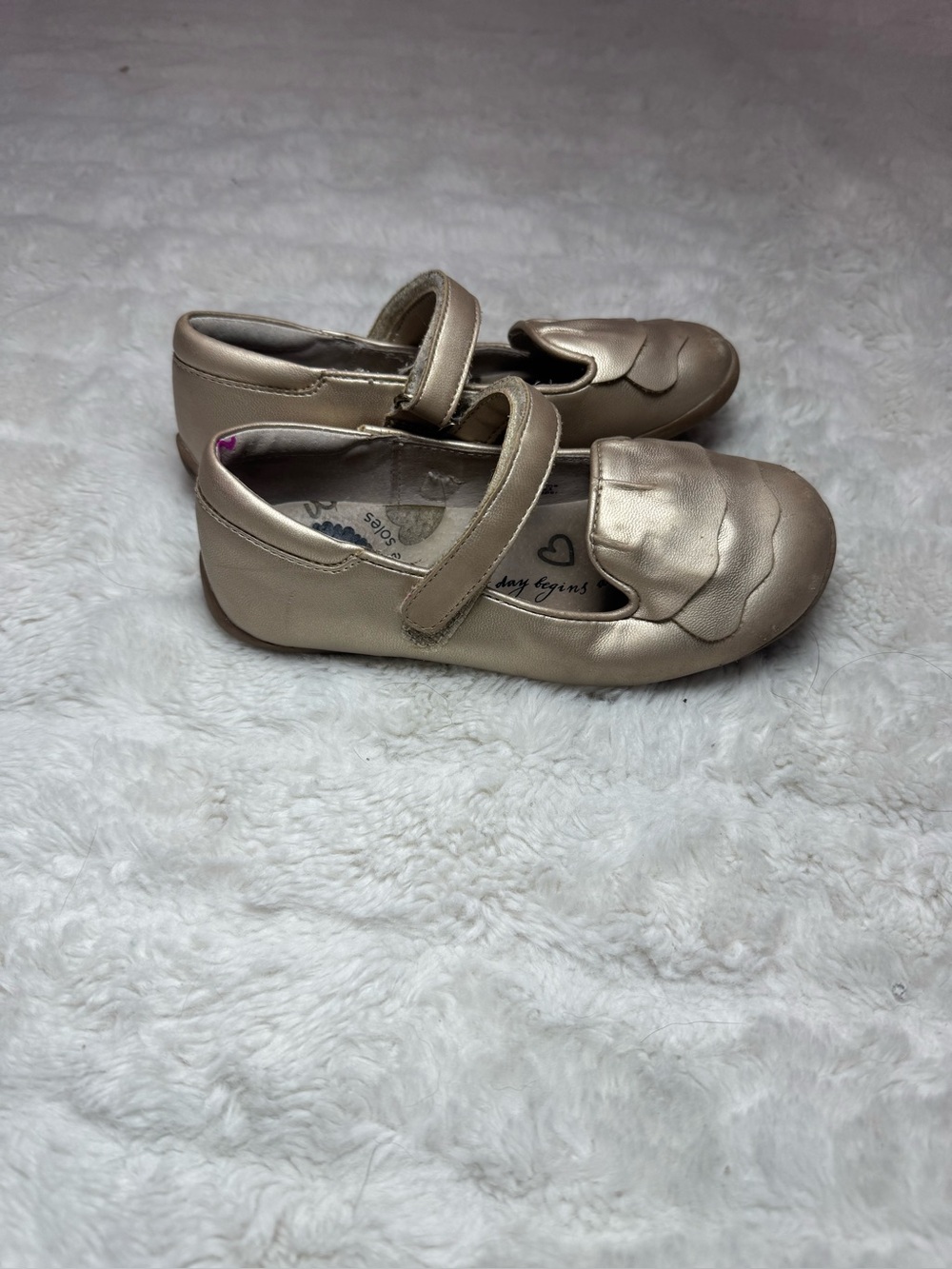 Livie & Luca Metallic Gold Ruffle Mary Jane Shoe